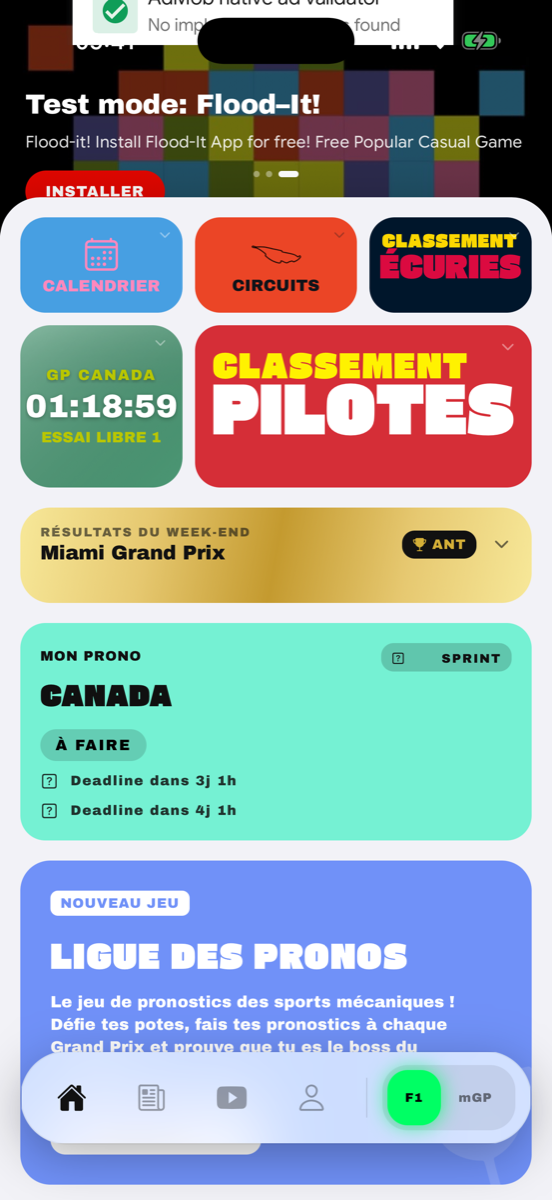 Home Grid Team — calendrier, classement, mon prono